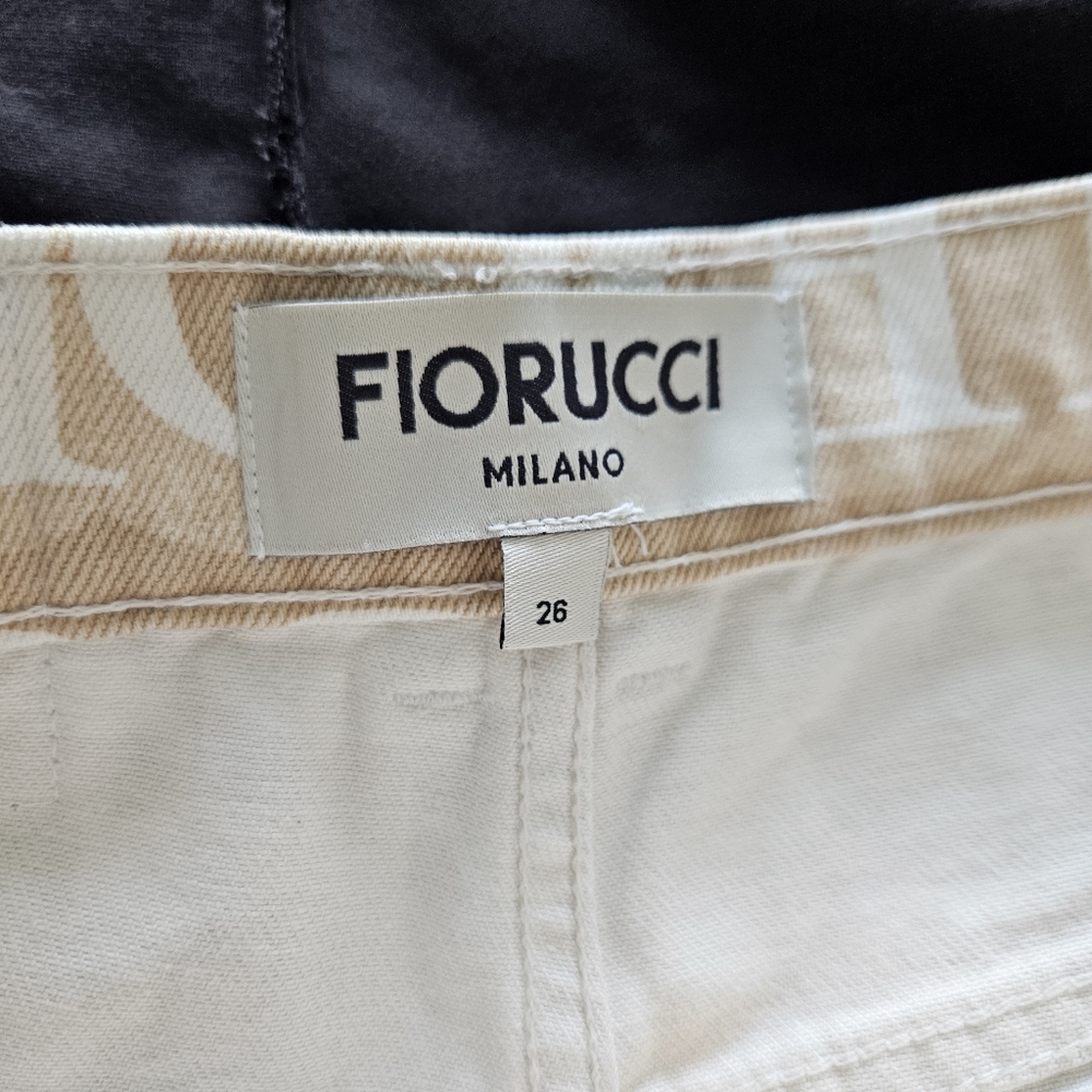 Nwt Fiorucci Italy Patti Ecru With White Lazer Monogram Jeans - Picture 9 of 16